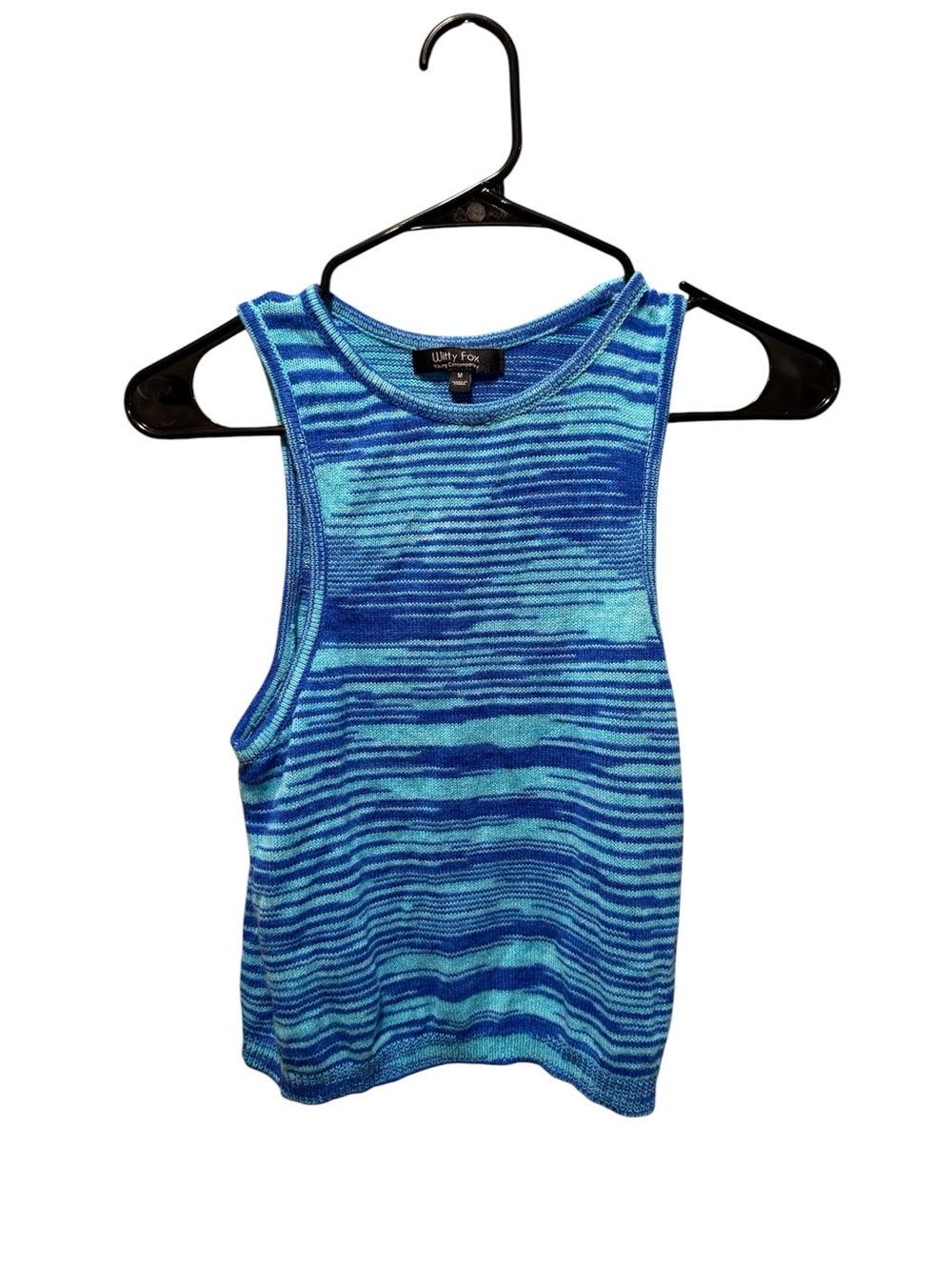 Witty Fox Blue Striped Knit Tank Top